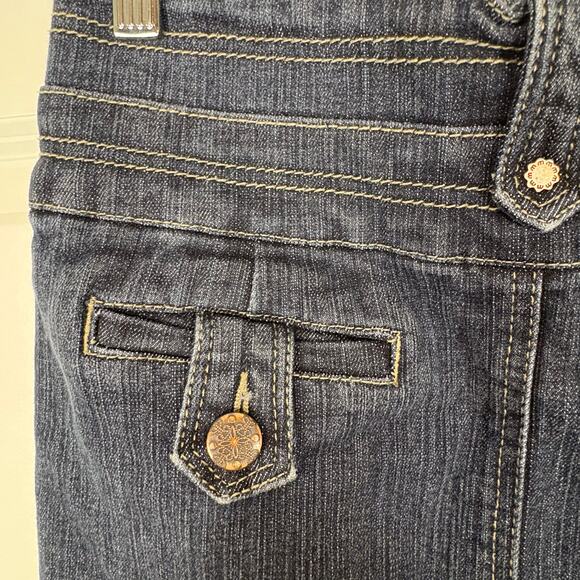 Yuva Dark Wash Mid Length Denim Skirt Vintage Y2K Streetwear Women's Size Medium - Picture 6 of 9